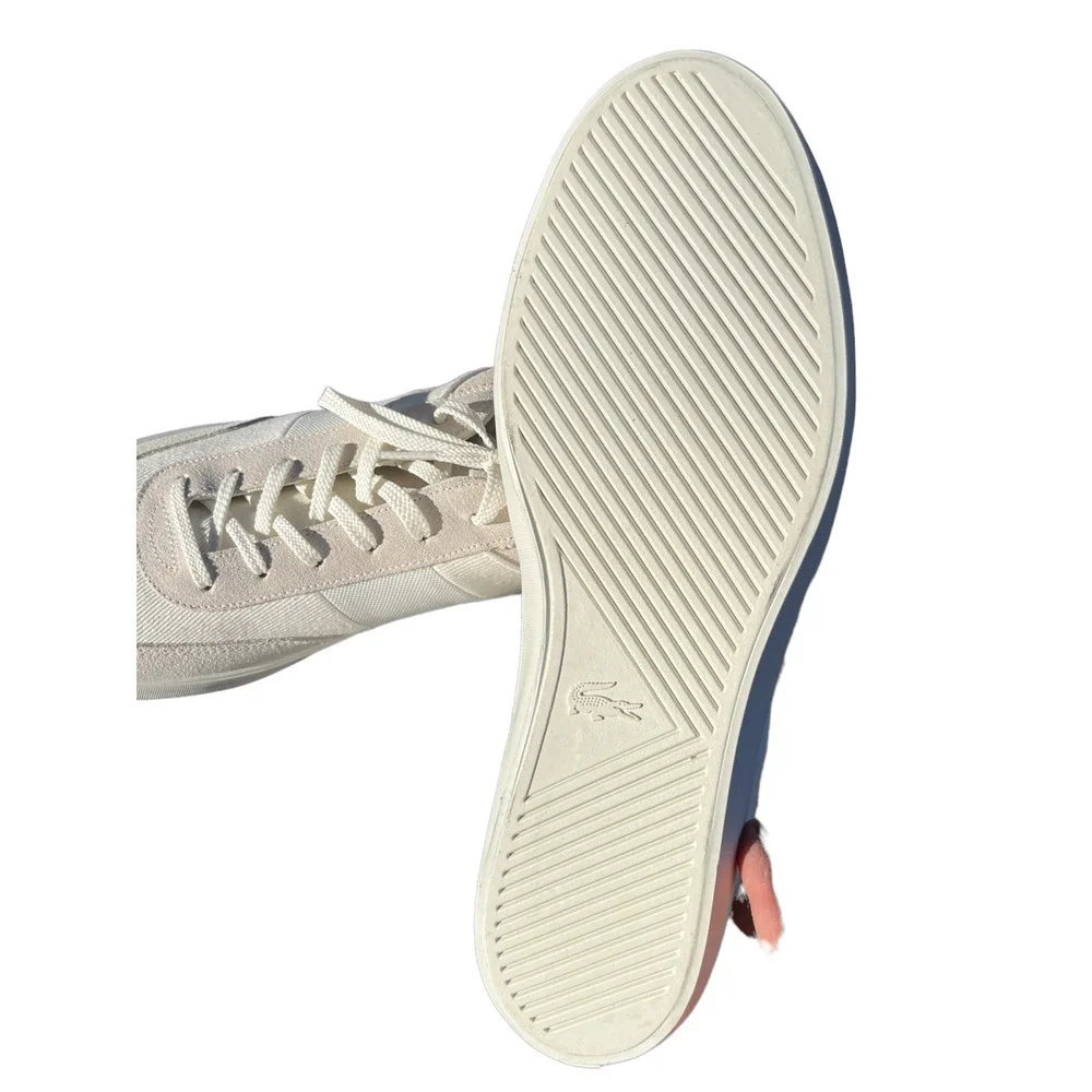 Lacoste Court-Master 220 1 CMA Mens Beige Canvas Lifestyle Sneakers Shoes